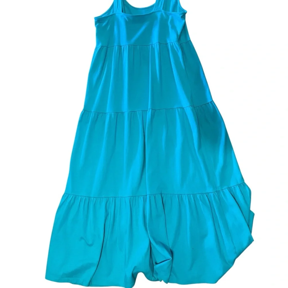 Crown & Ivy turquoise blue maxi long dress layered Size XL 100% Cotton NWT - Picture 5 of 5